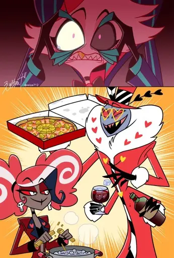 Angel Dust Being forced by Vox to look at Ice in wine, pineapple on pizza and spaghetti pasta being broken in half before being boiled.